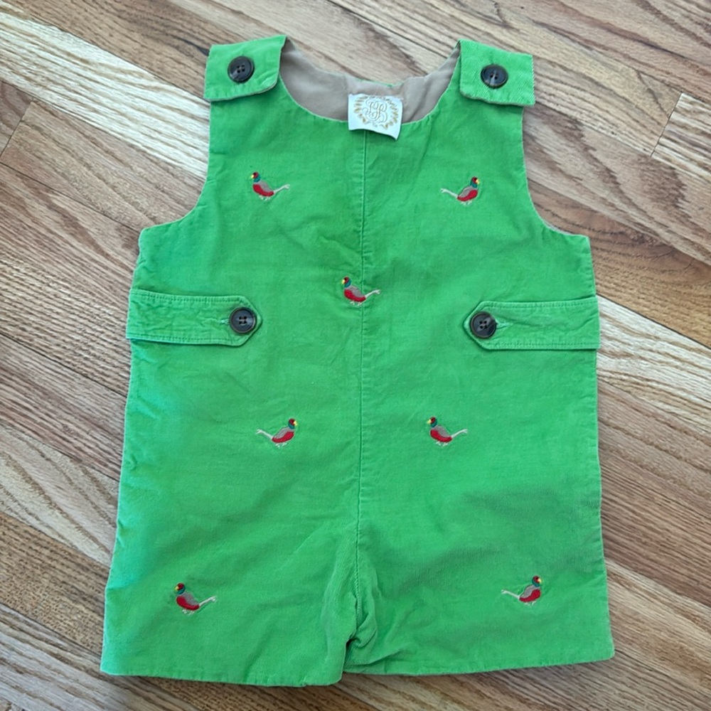 TBBC Jon Jon in Green Jon Jon with Bird Embroidery - 2T